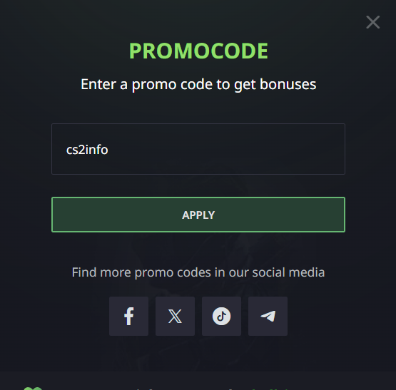 promocode section